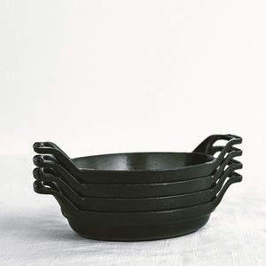 Staub Cast Iron Mini Oval Dish Gratin Baking || 5.5 x 3.8 || Matte Black || X4